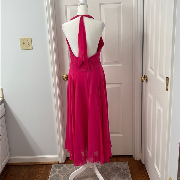 Dina Bar-El pink silk cocktail dress sz 10 - Picture 4 of 6